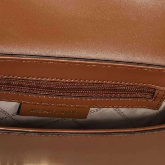 NEW Michael Kors Bradshaw_ Small Embellished Brown Crossbody Bag - Picture 9 of 10